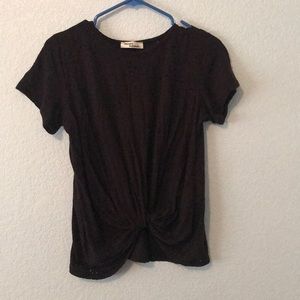 Distressed Black Short Sleeve Top